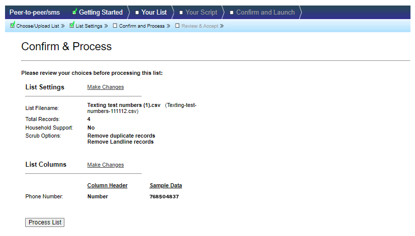 HubDialer confirm campaign setting screen